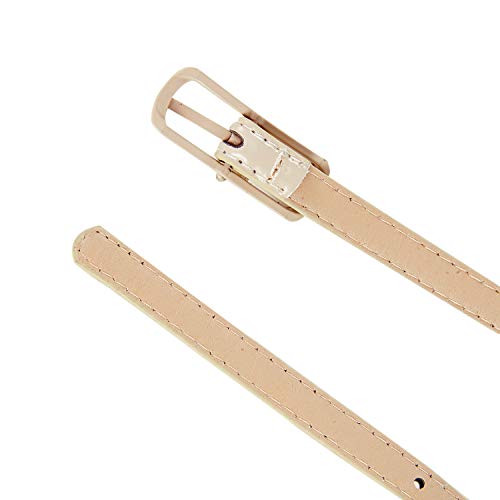 Selighting Womens Faux Leather Skinny Belts for Dresses - Khaki, One Size 5