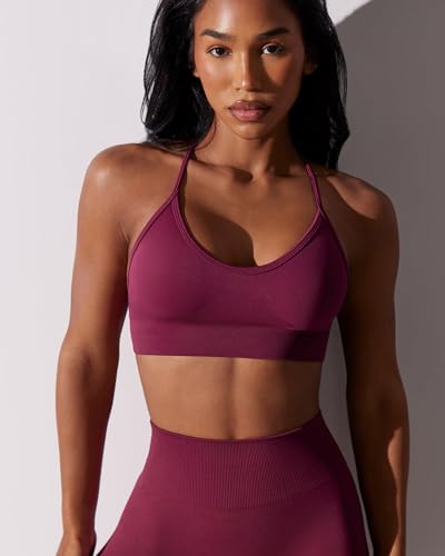 Image of RUNNING GIRL Sports Bras for Women,Sexy Crisscross Back Seamless Supportive Sports Bra Medium Support with Removable Pads