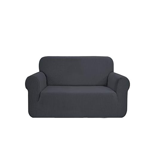 SAMSTEX Funda elástica de,Funda de sofá de Alta Elasticidad,Funda de sofá de 2 plazasgruesa y Suave,Protector de sofá de Dos plazas,Lavable a máquina,Fundas de sofá Antideslizantes (2 plazas,Gris)
