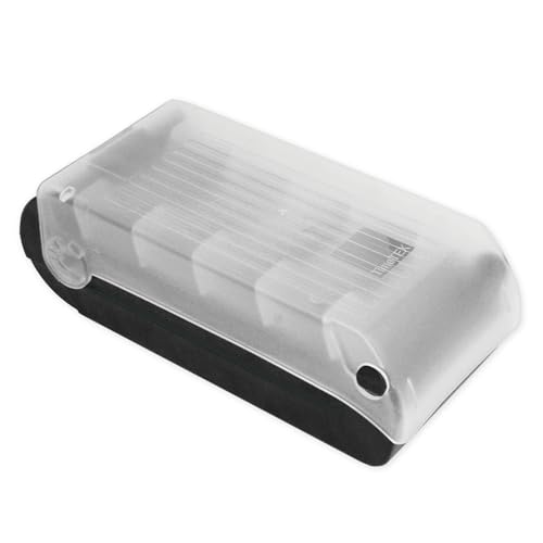 TimeTEX - Karteikasten aus robustem Kunststoff A8 Halbtransparent mit einschiebbarem Deckel 5-Fächer-Lernmethode 20x9x6 5cm Farbe: schwarz