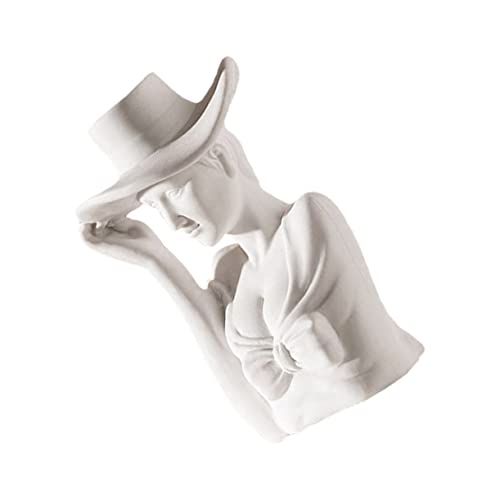 TOPBATHY Vaso Ritratto Per i Fiori Freddo Unico Arredamento Estetico Della Camera Beige Falso Glicine Vaso Divertente Da Parete Decorativo Paese Tulipano Impostore Bianca Ceramica