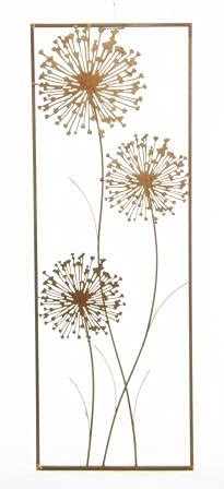 Decoración de pared para jardín con 3 dientes de león para colgar, 25 x 70 x 1,5 cm Cover