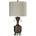 Stylecraft Home Collection L313717DS 34 Inch One Light Table Lamp, Walnut Ridge Finish with Cream Fabric Shade