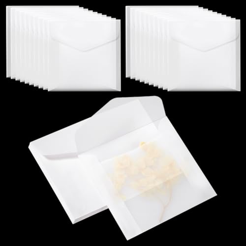 Enveloppes carrées en papier glassine pour petits cadeaux et invitations de mariage