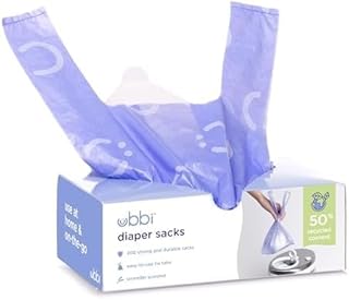 Ubbi Disposable Diaper Sacks, Lavender Scented, Easy-To-Tie Tabs, Diaper Disposal or Pet Waste Bags, 200 Count (Pack of 12)