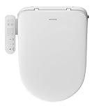 AQUATIZ D-Shaped Smart Toilet Seat, Electric Bidet Seat with Self-Cleaning Nozzle, Oscillating Cleaning, Adjustable Warm Water, Deodorizer, Air Dryer,Night Light, Soft Close (Panel Control)
