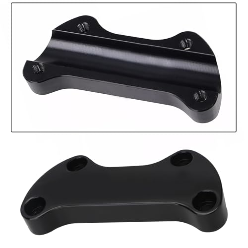 Image of 1 inch Handlebar Riser /Top Clamp Kit 1.5 inch Tall for Harley Touring Sportster Softail Dyna (Rise Height: 1.5 inch, For 1 inch Bar) (1'' Handlebar Top Riser Clamp-Black）