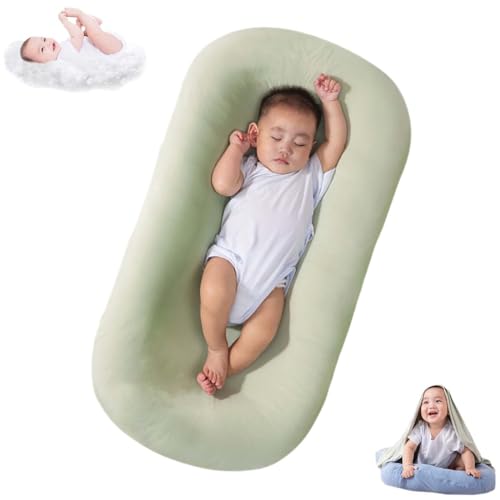 Image of Veayiik Baby Lounger Nest for Newborn 0-12 Months, Newborn Lounger Pillow Cosleeping for Baby in Bed, Soft Breathable Washable (Green)