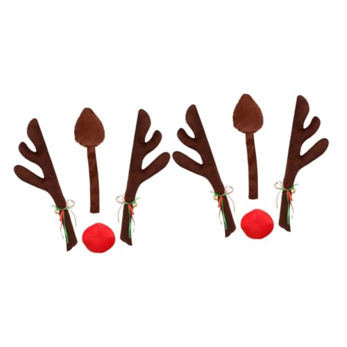 PRETYZOOM 8pcs Christmas Car Antlers Reindeer Decorations Adorable Auto Xmas Ornaments for Trucks Cars Create Festive Holiday Spirit The Road