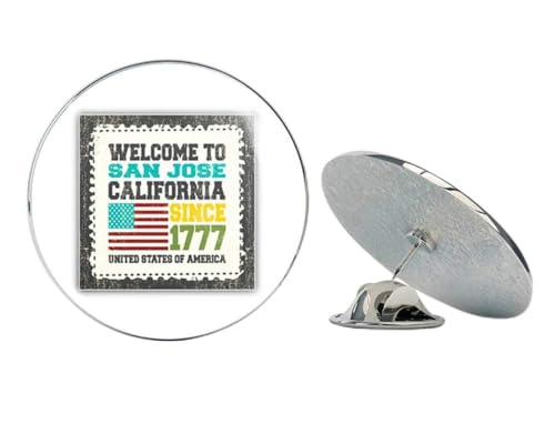 San Jose Grunge Travel Postage Stamp Round Metal 0.75