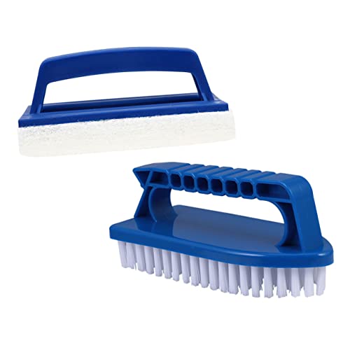 IWOWHERO Pool Cleaning Brush Kit 2pcs Swimming Pool Brush for Outdoor Garden Tile Efficient Cleaning Tool Plastic Material