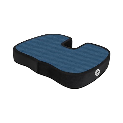 Image of Samsonite SA6104 Seat Cushion with Gel /Black [Cooling Effect is subjective, and Varies by Personal Sensitivity] Orthopedic Design Helps Relieve Pain Premium Memory Foam Fits