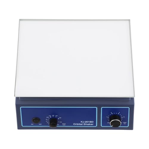 Agitador orbital para laboratorio, control de velocidad de 0 a 210 rpm, placa de 12.4 x 8.6, capacidad de 2.2 libras, temporizador para vasos y frascos, herramienta de mezcla estable para uso en
