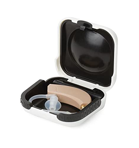NuvoMed Hearing Amplifier, Digital Processor, Over The Ear, Background Noise Reduction, 2 Channel Receiver, Low Distortion, Storage Case, Accessories Included