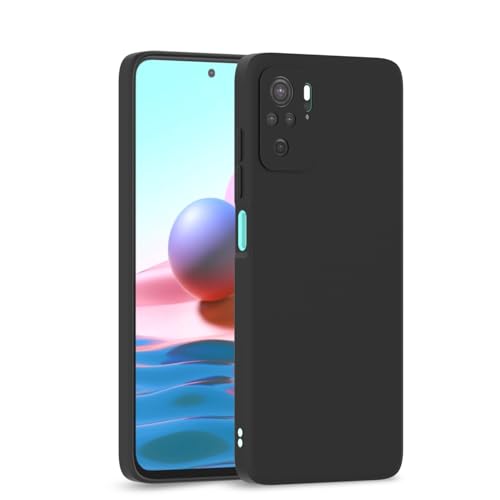 Image of Outlouders Back Cover for Redmi Note 10 / Redmi Note 10S | Camera Protection | Durable Soft Matte Silicone Bumper Case (Black)