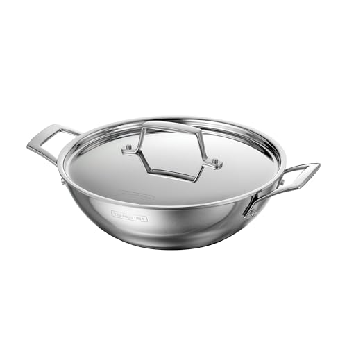 Comparison: Best Kadai For Indian Cooking 10 Tramontina Utsava 2.75-Quart Tri-Ply Clad Stainless Steel Kadai with Lid, Kadhai Pot for Indian Cooking