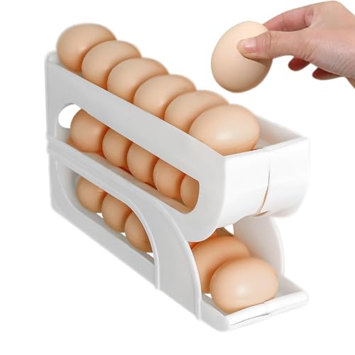 Vgvgaj 3 Niveles Contenedor De Huevos Para Refrigerador Dispensador Automático De Huevos Hueveras Para Frigorífico Contenedor De Alimentos En PP Caja De Almacenamiento 28x7x13cm