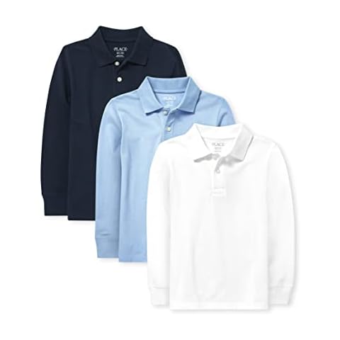 The Children's Place Boys Long Sleeve Pique Polo Shirt Cover