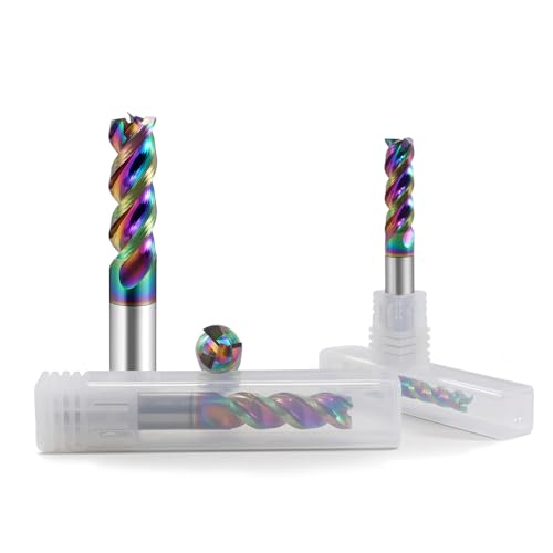 Image of Carbide Colorful U-Groove End Mills-3 Flute DLC Coated for Aluminum.1 Pcs 10x75mm