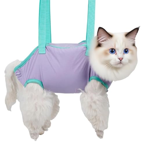 Cemaystic 犬用グルーミングハンモック 耐久性メッシュ 調整可能 屋内屋外対応 (B)