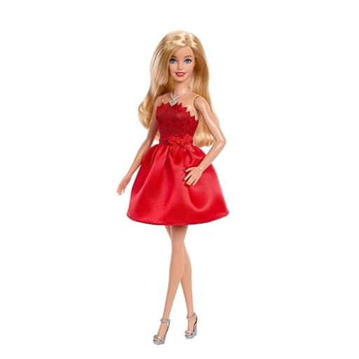 Barbie Mattel 80 aniversario Muñeca de moda de celebración rubia con vestido rojo rubí, collar y zapatos plateados, juguete coleccionable, JGD25 | Ya disponible en tu tienda friki favorita! En mundofriki.es!