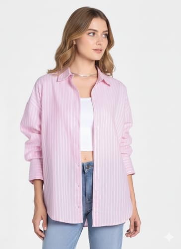 Image of Striped Shirt for Woman | Shirt for Woman | Oxford Shirt | Cotton Blend