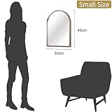 HLFMVWE Bathroom Arched Wall Mirror Brushed Metal Vanity Wall Mounted Mirror for LivingRoom Bedroom Entryway Room vanity Home Decor 30 x 40CM - Image 3