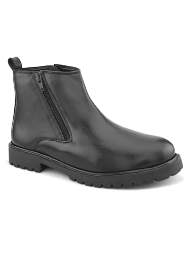 Image of STANPHORD mens Chelsea Boot STANPHORD Men's Brown PU High-Top Chelsea Boots | Round Toe Slip-On Ankle-Length Shoes | Stylish Formal & Casual Office Wear Boots | Comfortable Durable Everyday Footwear TPZN 2201 BROWN-10