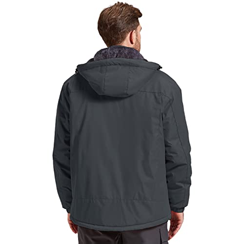 Image of Men's Winter Skiing Jacket Waterproof Warm Snow Fleece LiningCoat Mountain Hooded Windproof Rain Jacket S-6XL