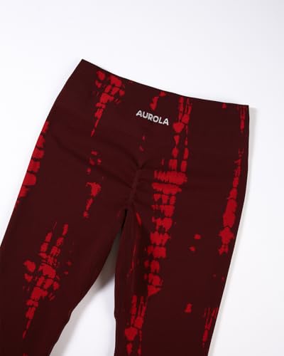 Image of AUROLA Serpent Snake Seamless Scrunch Workout Leggings for Women,Girls Squat Proof Ribbed Thick Active Gym Pants
