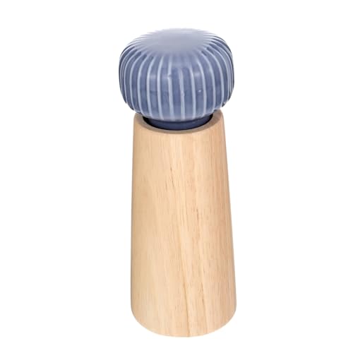 HOLIDYOYO 1pc Abrader Manual Pepper Electrical Tools Kitchen Pepper Grinder Shaker Manual Salt Grinder Dispenser Pepper Grinder Mill Pepper Refillable Power Tool Hand Tools Rubber Wood Blue