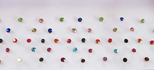 Image of Glamyou Tiny White Diamond Cut Small Stone Bindi Wedding makeup for Girls Kids Women 2mm (2 Packets) (multi)