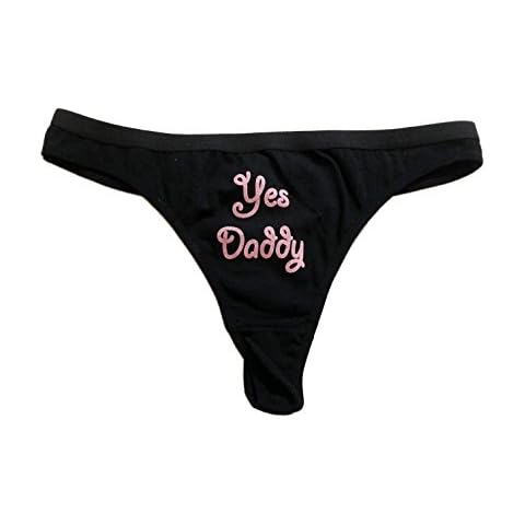 Kinky Stuff Yes Daddy Thong Panty Sexy (Medium, Black-Pink) Cover