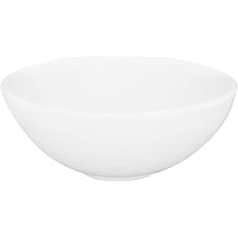 Stylish Round Vessel Sink 16 x 16 Inch Porcelain Over the Counter Bathroom Sink Enamel Glaze Finish Smooth and Stain Resistant Non Porous Surface, P-224