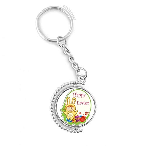 Porte-clés lapin de Pâques rotatif pour égayer le trousseau d'école des enfants