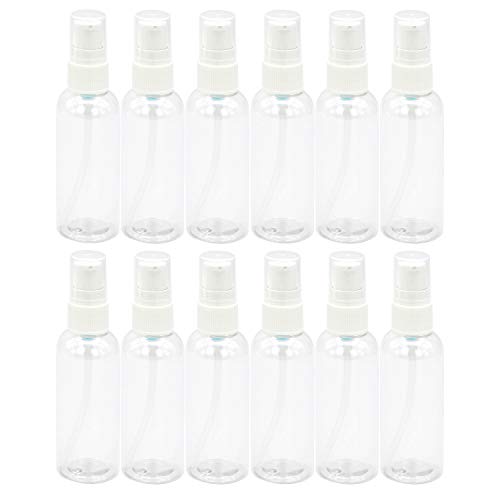 TrendBox 12 Pack Plastic Empty Bottles with Duckbill Pump Cap for Shampoo, Lotions, Liquid Body Soap, Cream (2 oz / 60 ml)