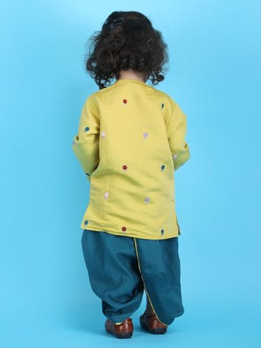 Image of POLKA TOTS Pure Cotton Traditional Dhoti Kurta Set for Baby Boys, Toddlers & Kids | Soft and Breathable Cotton Ethnic Dress for Festivals and Weddings | Traditional Elegant Indian Festive Clothing