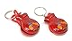 2 x roter Schlüsselanhänger. Mini-Kastagneten, kleiner Musikinstrument-Schlüsselanhänger, Flamingo-Tanz, klein, Spanien