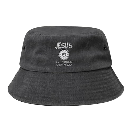 Qauirfe Jesus is Coming Back Soon Fashion Cowboy Denim Fisherman Hat Outdoor Fishing Cap Sun