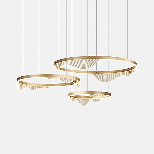 Lampes suspendues en or brossé et acrylique pour grand hôtel