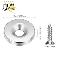 Wzone 15x3mm Neodym Magnete mit Loch 15 Stück Mini Magnete Stark mit Schrauben Flach für Magnetplatte, Küche, Kühlschrank und Werkzeugraum – Ansicht 2