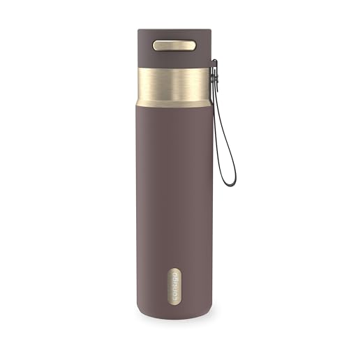Image of Contigo AutoSeal 24 oz Stainless Steel Vacuum-Insulated Water Bottle with Leakproof Push-Button Spout & Lock, Carry Strap, BPA-Free & Lead-Free, Dishwasher Safe