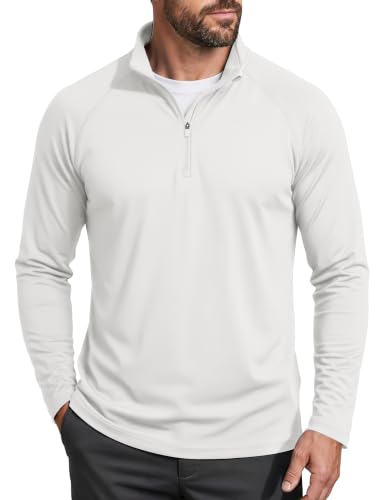 Image of MAGCOMSEN Men's Quarter Zip Pullover Long Sleeve Sweatshirts Fleece Lined Golf Pullover Thermal Gym Workout Tops