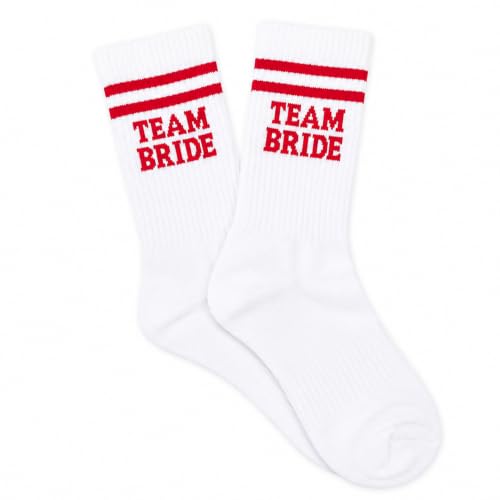 Team Bride Retro Crew Socks Bridesmaid Gift for Bachelorette Party Bridal Shower Wedding Morning or Proposal Box Accessories (Team Bride)