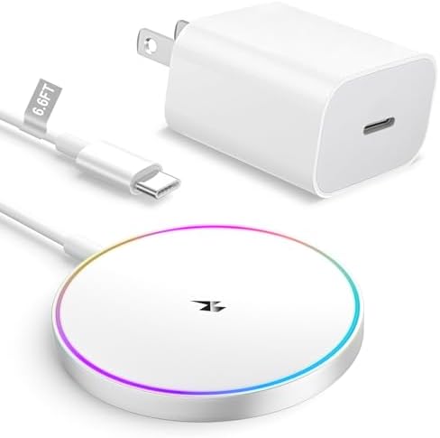 Wireless Charger iPhone 2M, 15W Mag-Safe Charger for iPhone 17/16/15/15 Pro Max/Plus/Mini/14/13/12/11, iPhone Wireless Charger with 20W USB C Fast Charger Magnetic Phone Charger Wireless Charging Pad