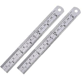 ZEGEL-Heavy Duty Steel Pocket Scale/Ruler 6 Inch 15 cm Metal Rule Kit ...