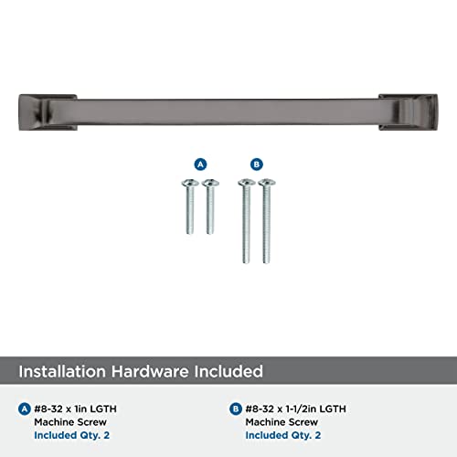 Image of Amerock | Cabinet Pull | Graphite | 5-1 /16 inch (128 mm) Center to Center | Westerly | 1 Pack | Drawer Pull | Drawer Handle | Cabinet Hardware