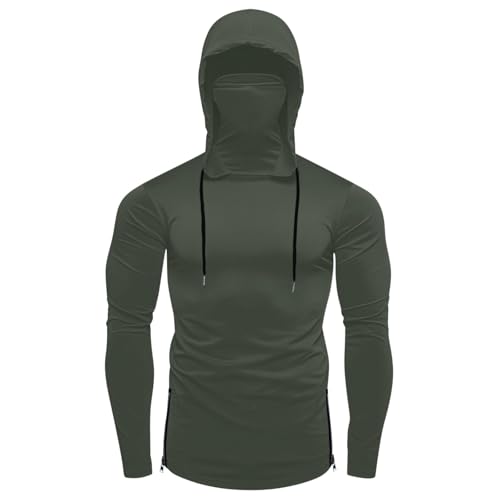 Men Performance Fishing Hoodie Shirt UPF 50+ UV Sun Protection Long Sleeve Shirts with Face Mask Athletic Tee Top4