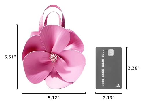 Image of Mini Flower Evening Purse Floral Clutch Purses for Women PU Leather Evening Handbag with Chain Wedding Party Prom