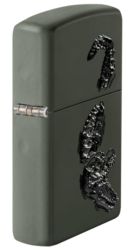 Encendedor Zippo emblemático cocodrilo verde mate miniatura 2